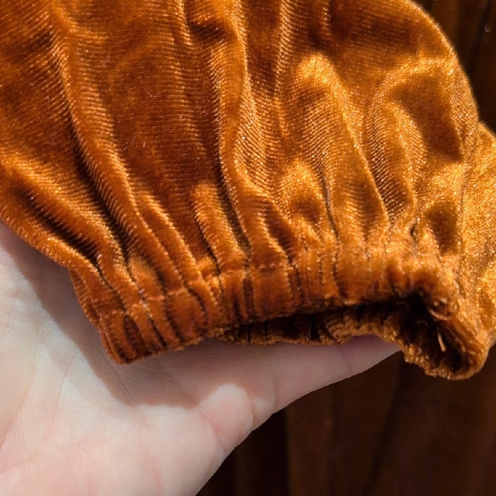 Elegant Velvet Dress in Rich Rust-Brown - Picture 7 of 10